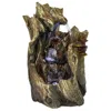 Sunnydaze Indoor Home Decorative Cascading Caves Waterfall Tabletop Water Fountain With Led Lights - 14"
