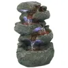 Sunnydaze Indoor Home Decorative Relaxing Stacked Rocks Tabletop Water Fountain With Led Lights - 10"
