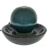 Sunnydaze Indoor Home Decorative Smooth Glazed Ceramic Orb Tabletop Water Fountain Feature - 7" - Green