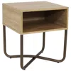 Sunnydaze Indoor Industrial-style Nightstand With Open Shelf - Mdp - Brown