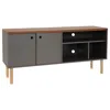 Sunnydaze Indoor Mid-century Modern Tv Stand Console With Side Storage Cabinet And Shelves For 55" Tv