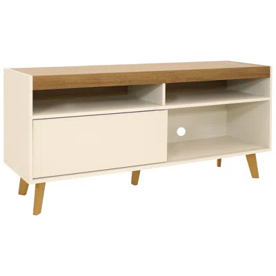 Sunnydaze Indoor Mid-century Modern Tv Stand Console With Storage Cabinet And Shelves For 58" Tv In White