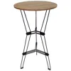 Sunnydaze Indoor Modern Furniture Steel Wire Bar Table With Faux Woodgrain Tabletop - Brown