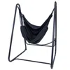 Sunnydaze Indoor Or Outdoor Hammock Chair With A-frame Steel Stand - Anti-tip Feet For Stability - Black