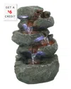 Sunnydaze Indoor Home Decorative Relaxing Stacked Rocks Tabletop Water Fountain With Led Lights - 10" In Grey