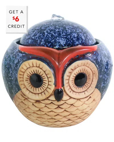 SUNNYDAZE SUNNYDAZE INDOOR TABLETOP FOUNTAIN W/ CERAMIC OWL INTERIOR WATER FEATURE WITH $6 CREDIT