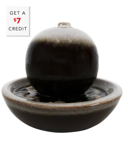 SUNNYDAZE SUNNYDAZE INDOOR TABLETOP FOUNTAIN W/ MODERN ORB CERAMIC WATER FEATURE WITH $7 CREDIT