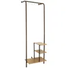 Sunnydaze Indoor Wall-mounted Garment Hanging Rack With Shelves - Mdp Shelves With Powder-coated Steel Frame -