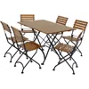Sunnydaze Deluxe European Chestnut 5pc Folding Bistro Dining Table And Chair Set