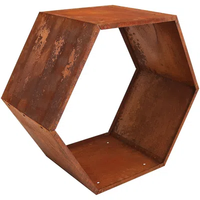 Sunnydaze Indoor/outdoor Heavy-duty Steel Hexagon Honeycomb Fire Pit Or Fireplace Firewood Log Rack Holder - 3