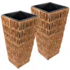 Sunnydaze Indoor/outdoor Hyacinth Poly-wicker Tall Planters - 2pk - 11"