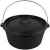 Sunnydaze Indoor/outdoor Large Pre-seasoned Cast Iron Dutch Oven Pot With Lid And Handle - 8 Qt - Black