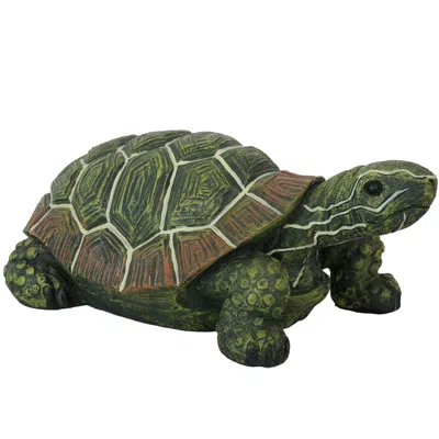 Sunnydaze Indoor/outdoor Lifelike Terrance The Tortoise Patio Garden Yard Entryway Decorative Statue - 9" - 1 In Green