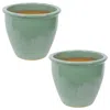 Shop Sunnydaze Indoor/outdoor Ocean Villa Decorative Glazed Ceramic Planters For Greenery Or Flowers - 11.75"