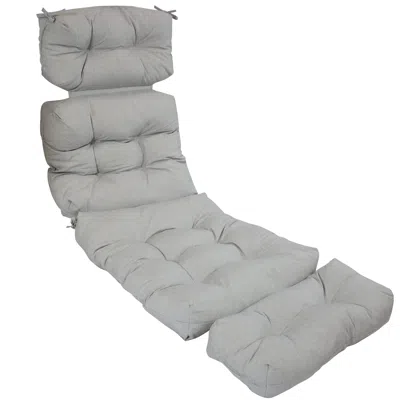 Sunnydaze Indoor/outdoor Olefin Polyester Tufted Chaise Lounge Chair Replacement Cushion - 23" X 75" In Gray