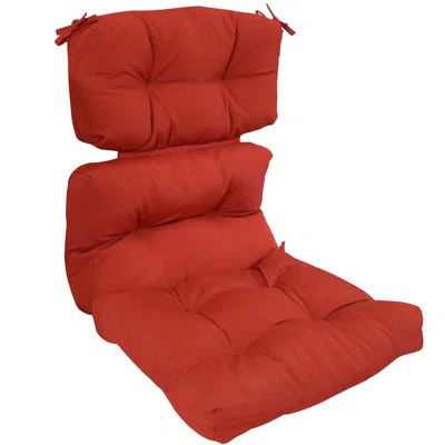 Sunnydaze Indoor/outdoor Olefin Polyester Tufted High Back Patio Dining Chair Cushion - 23" X 47" In Red