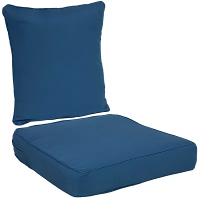 SUNNYDAZE INDOOR/OUTDOOR OLEFIN REPLACEMENT DEEP BACK AND SEAT CUSHION SET FOR PATIO CHAIR - 2PC
