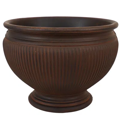 Sunnydaze Indoor/outdoor Patio, Garden, Or Porch Weather-resistant Double-walled Elizabeth Ribbed Urn Flower P