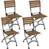 Sunnydaze Basic European Chestnut Wooden Folding Bistro Armchair