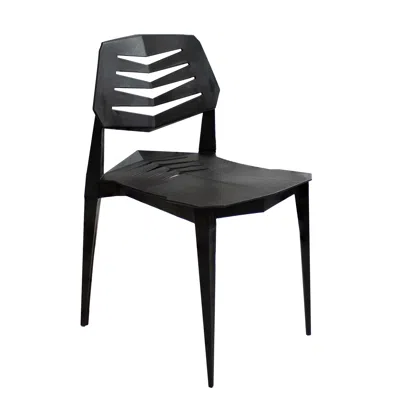 Sunnydaze Indoor/outdoor Plastic Dining Chair For The Kitchen, Patio, Deck, Or Porch - Black - 32"