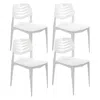 Sunnydaze Indoor/outdoor Plastic Dining Chair For The Kitchen, Patio, Deck, Or Porch - White - 32" - 4pk