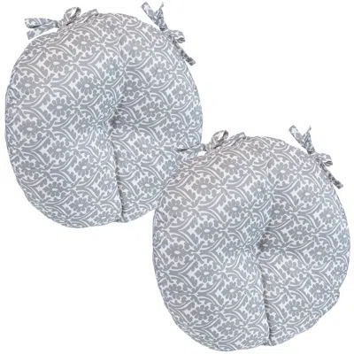 Sunnydaze Indoor/outdoor Polyester Replacement Round Bistro Chair Seat Cushions - 15" - 2pk