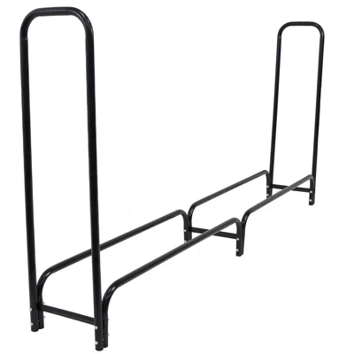 Sunnydaze Indoor/outdoor Powder-coated Steel Fire Pit Or Fireplace Firewood Log Rack Holder - 8' - Black