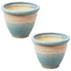 Sunnydaze Indoor/outdoor Purlieu Decorative Glazed Ceramic Planters For Greenery Or Flowers - 12"