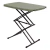 Sunnydaze Indoor/outdoor Rectangular Patio Table With Adjustable Legs And Plastic Top - 29.5" - Gray