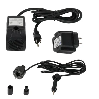 Sunnydaze Indoor/outdoor Small Fountain Or Aquarium Pump With White Led Light And Transformer - 200 Gph - 12 V In Black