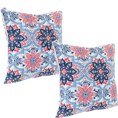 Sunnydaze Indoor/outdoor Square Accent Decorative Throw Pillows For Patio Or Living Room Furniture - 16" - 2pc