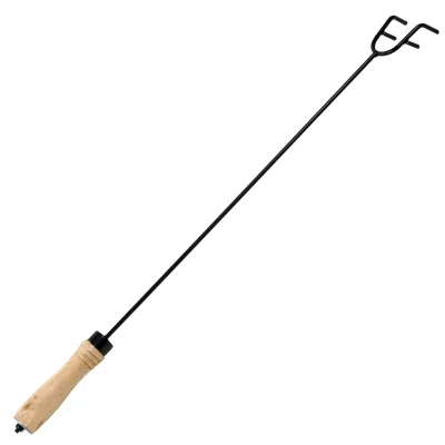 SUNNYDAZE INDOOR/OUTDOOR STEEL CAMP FIRE PIT OR FIREPLACE LOG POKER STICK TOOL WITH WOODEN HANDLE - 26"