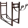 Sunnydaze Indoor/outdoor Steel Fire Pit Or Fireplace Firewood Log Rack Holder With Kindling Storage Space - 33