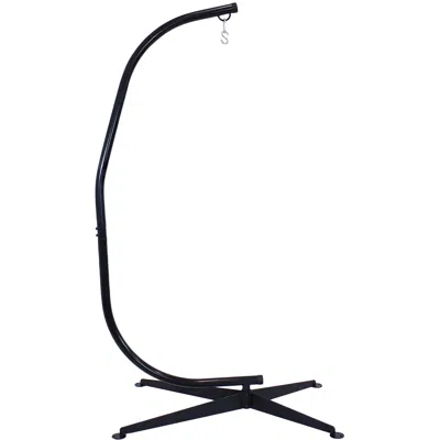 Sunnydaze Indoor/outdoor Steel Metal C-stand Hammock Chair Stand Only - Black - 300 Lb Weight Capacity