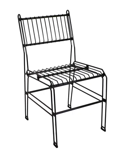 Sunnydaze Indoor/outdoor Steel Wire Dining Chair In Black