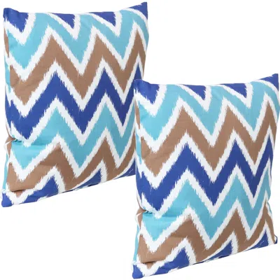 Sunnydaze Indoor/outdoor Weather-resistant Polyester Square Pillow Cover Only With Zipper Closures - 17" X 17"