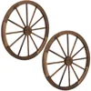 Sunnydaze Indoor/outdoor Wooden Rustic Western Style Wagon Wheel Yard Landscape Porch Patio Décor - 30" - 2pk