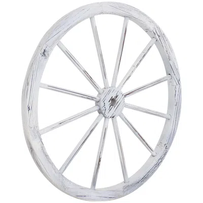 Sunnydaze Indoor/outdoor Wooden Rustic Western Style Wagon Wheel Yard Landscape Porch Patio Décor - 30"