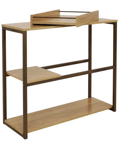 Sunnydaze Industrial 3-shelf Sofa Table With Removable Serving Tray In Animal Print