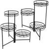 Sunnydaze Black Three Tiered Indoor Outdoor Flower Plant Stand 22in