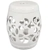 Sunnydaze Knotted Quatrefoil Ceramic Garden Stool