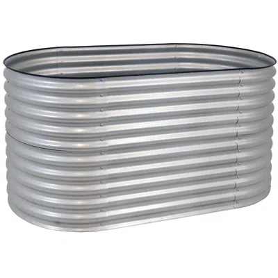 Sunnydaze Large Oval Steel Raised Garden Bed - Stand-up Height - 62.5" W X 32" H