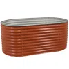 Sunnydaze Large Oval Steel Raised Garden Bed - Stand-up Height - 79" W X 32" H