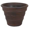 Sunnydaze Laurel 13" Polyresin Double-walled Uv-resistant Outdoor Flower Pot Planter - Rust
