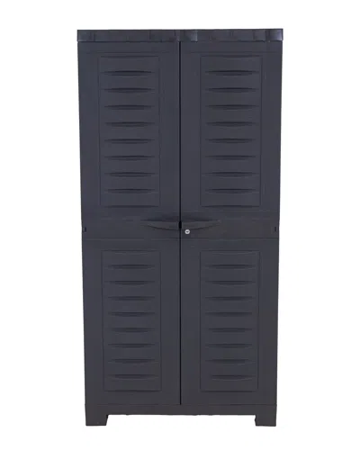 Sunnydaze Lockable Storage Cabinet With 3 Adjustable Shelves In Blue