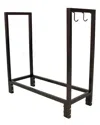 Sunnydaze Log Rack 30in Steel With Bronze Finish Indoor-outdoor Firewood Storage In Black