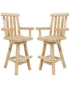 Sunnydaze Log Style Rustic Bar Stool In Brown