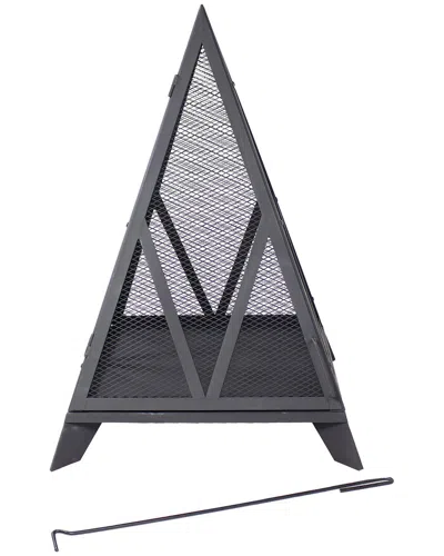 Sunnydaze Majestic Pyramid Steel Mesh Fire Pit In Gray