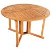 SUNNYDAZE MALAYSIAN HARDWOOD GATELEG ROUND PATIO TABLE WITH TEAK OIL FINISH - 47.25" DIAMETER X 29" H
