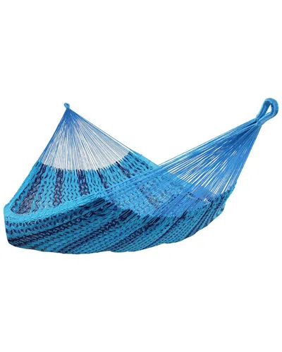 Sunnydaze Mayan Family Hammock Xxl Blue Handwoven Thick Cord